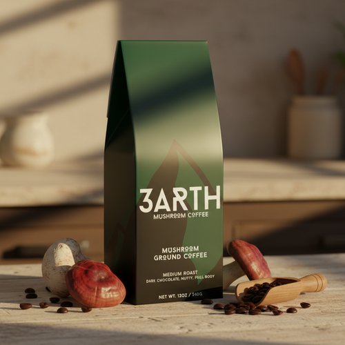 3ARTH Mushroom Coffee in natural setting
